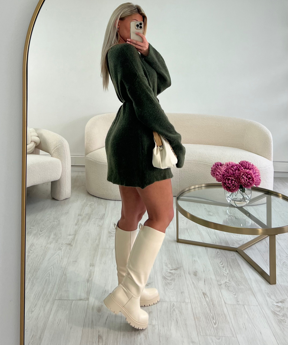 Bottes simili plates beiges - DRESS DESIREE