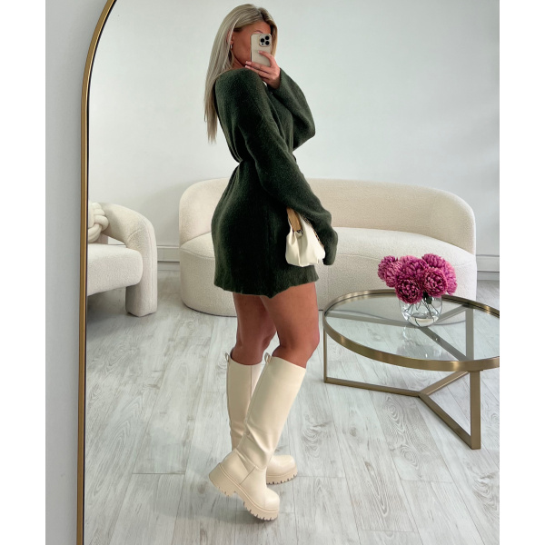 Bottes simili plates beiges - DRESS DESIREE