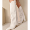 Bottes à talons retroussé beige