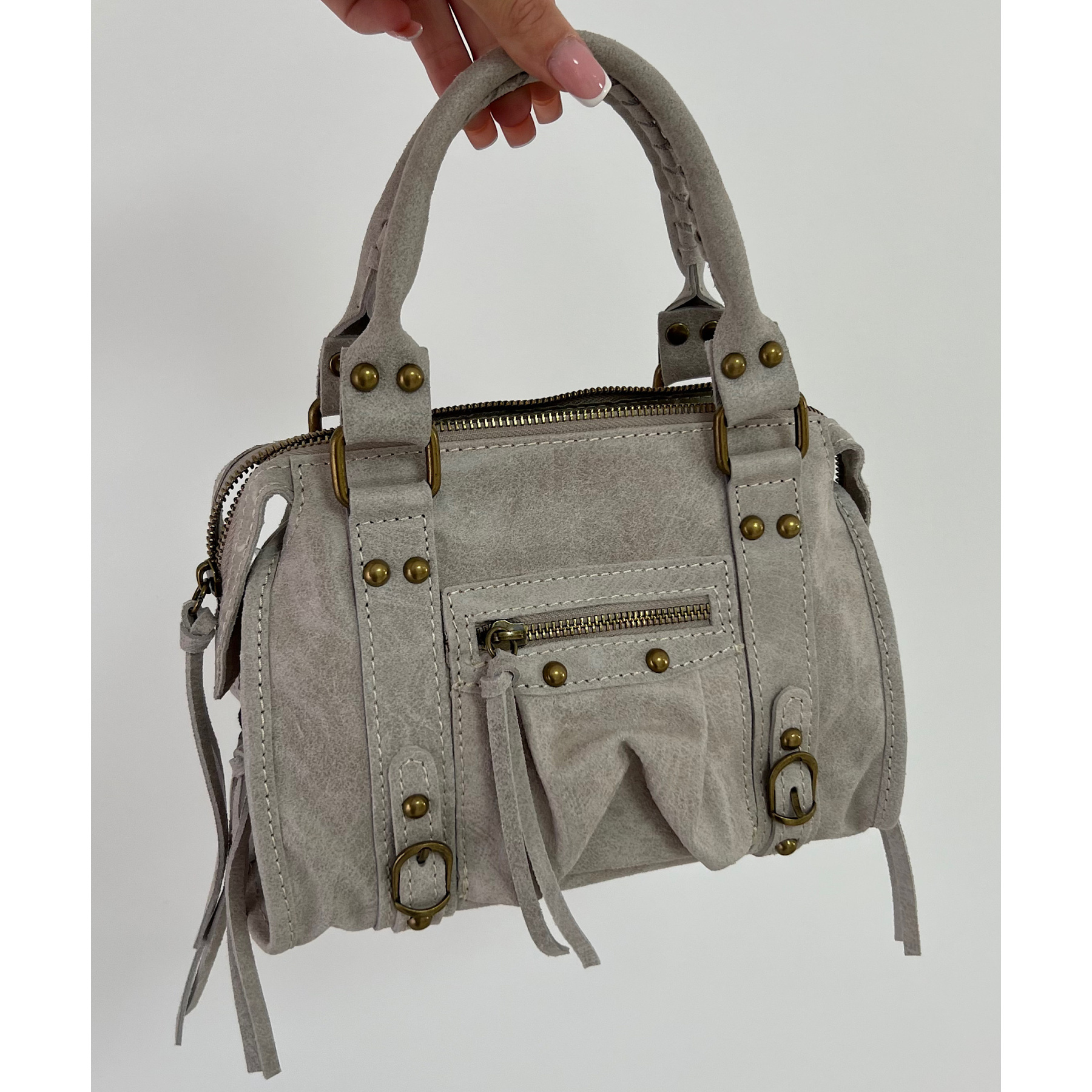 Nude bag with golden details
