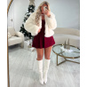 Burgandy pleated short skirt