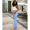 Jeans strass extra long bleu stretch - DRESS DESIREE