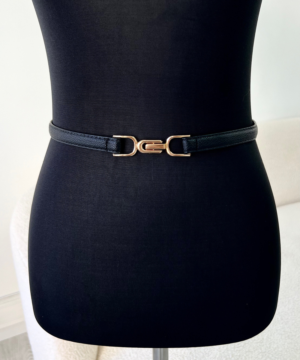 Thin black belt  - DRESS DESIREE