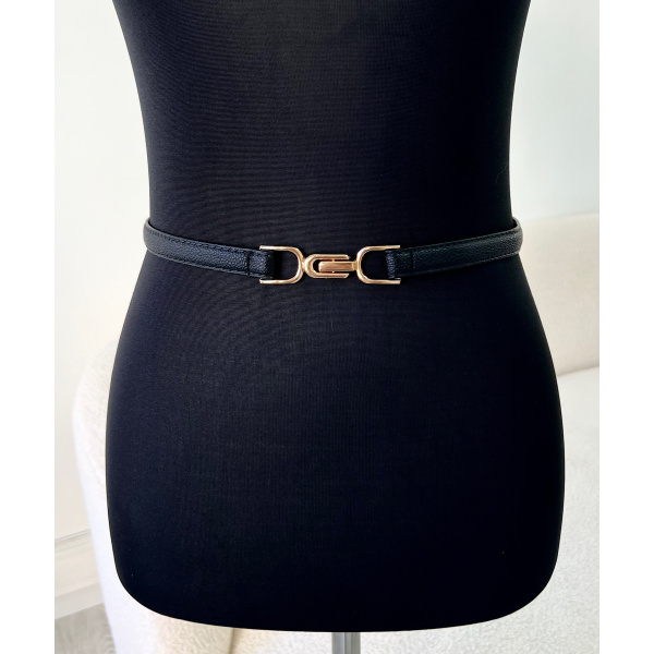 Thin black belt  - DRESS DESIREE