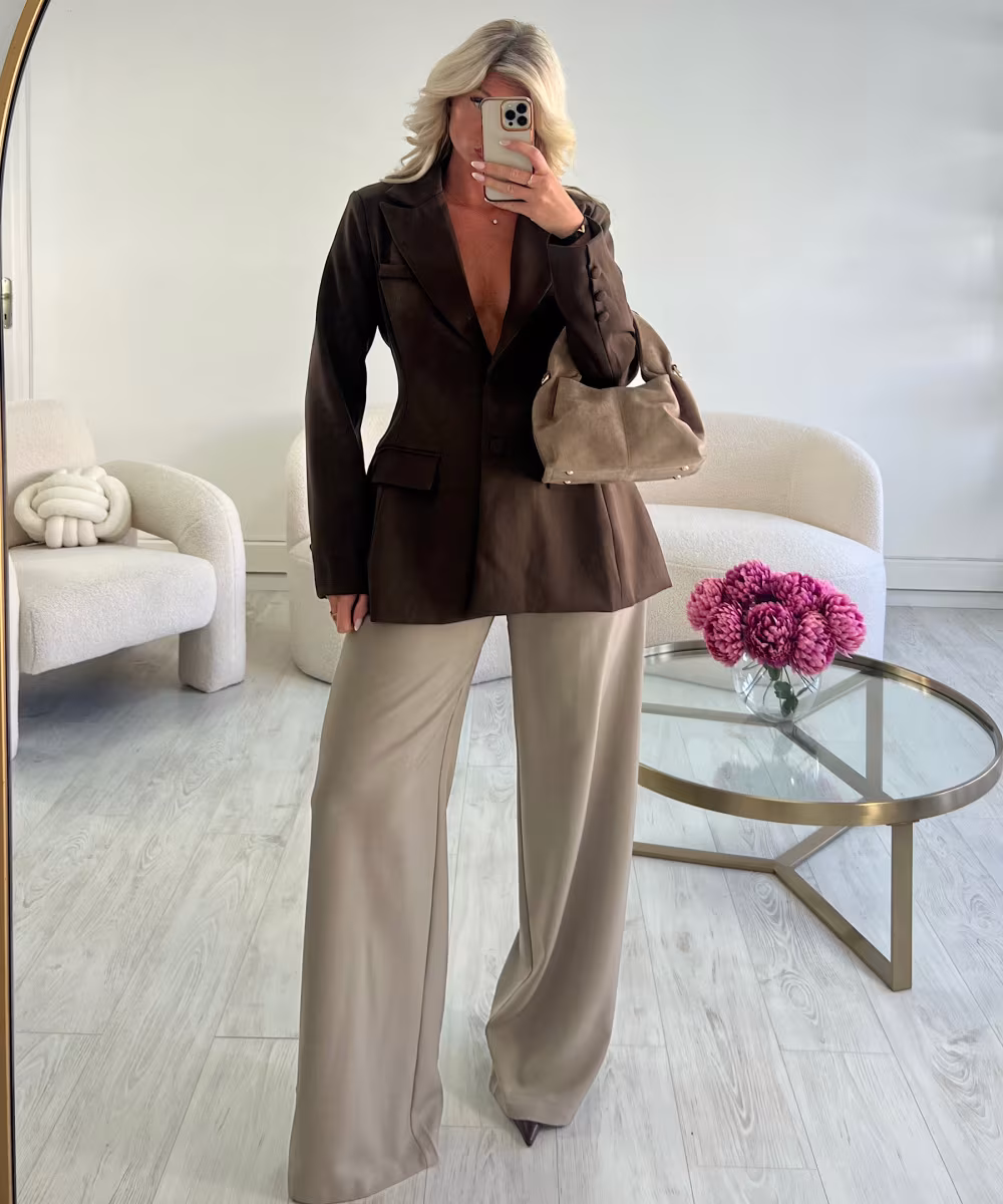 Veste blazer cintré café - DRESS DESIREE