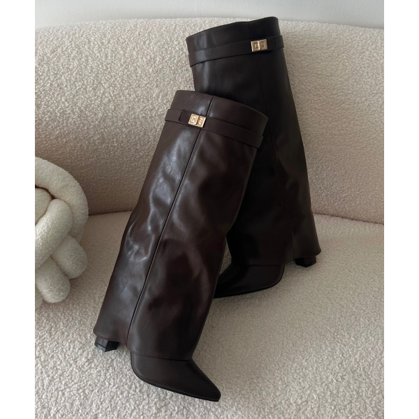 Bottes talons retroussé choco - DRESS DESIREE