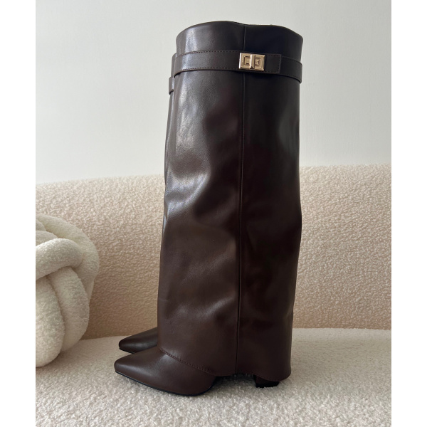 Choco turned-up heel boots - DRESS DESIREE