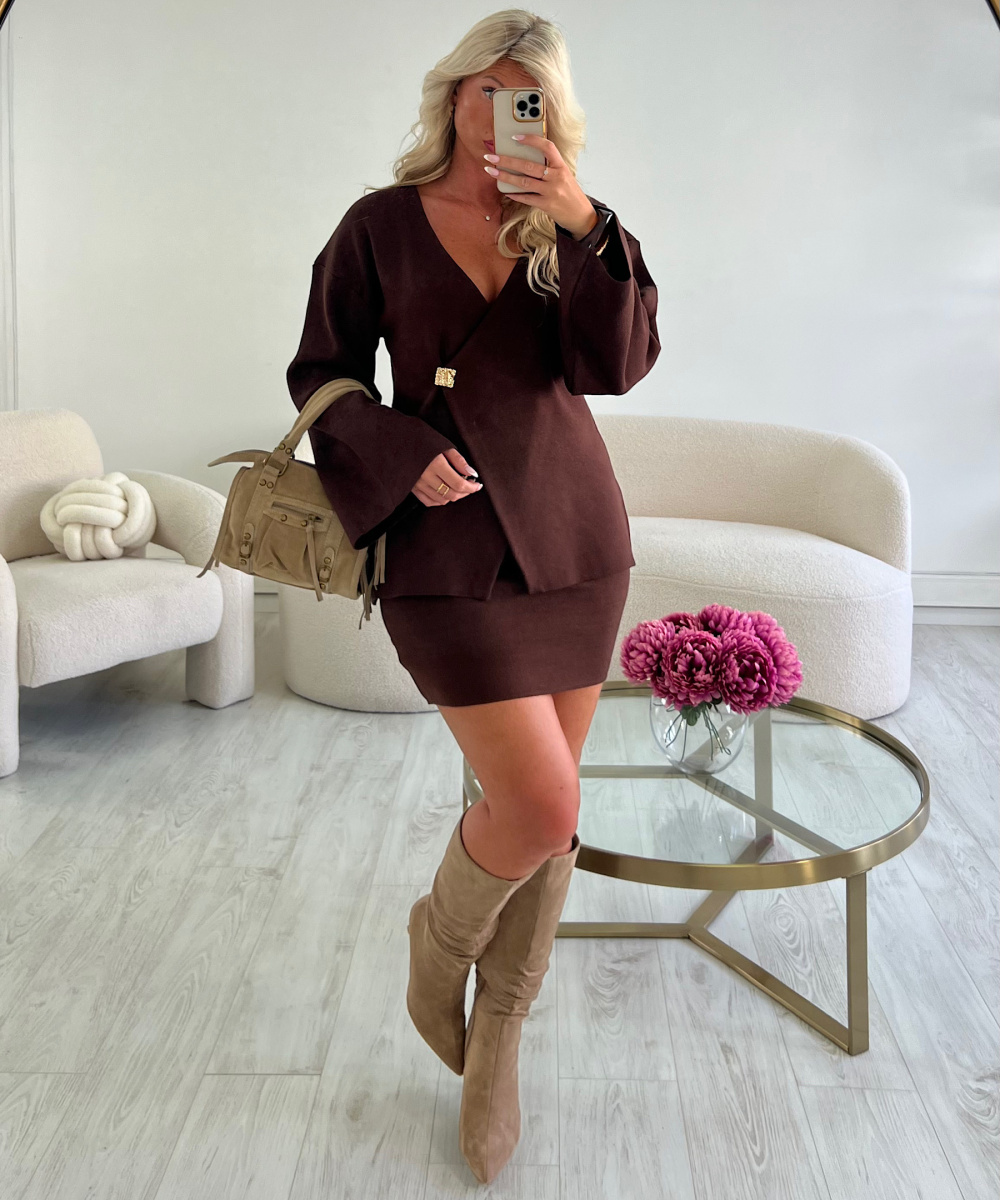 Bottes talons drapé daim beige