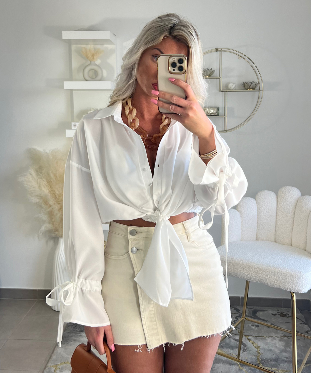 beige denim short skirt