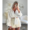 Beige denim short skirt - DRESS DESIREE