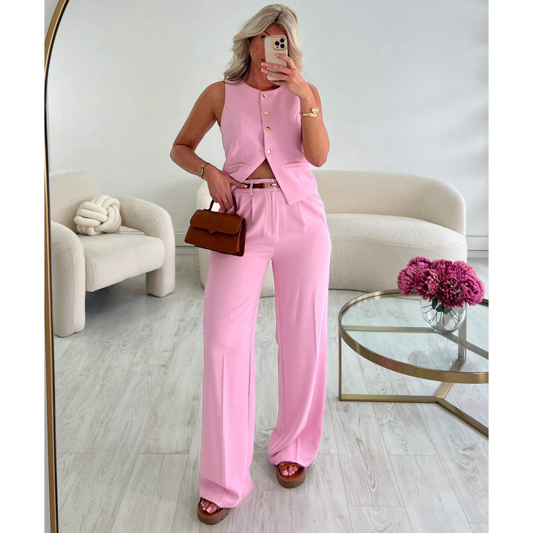 Thin camel belt  - DRESS DESIREE