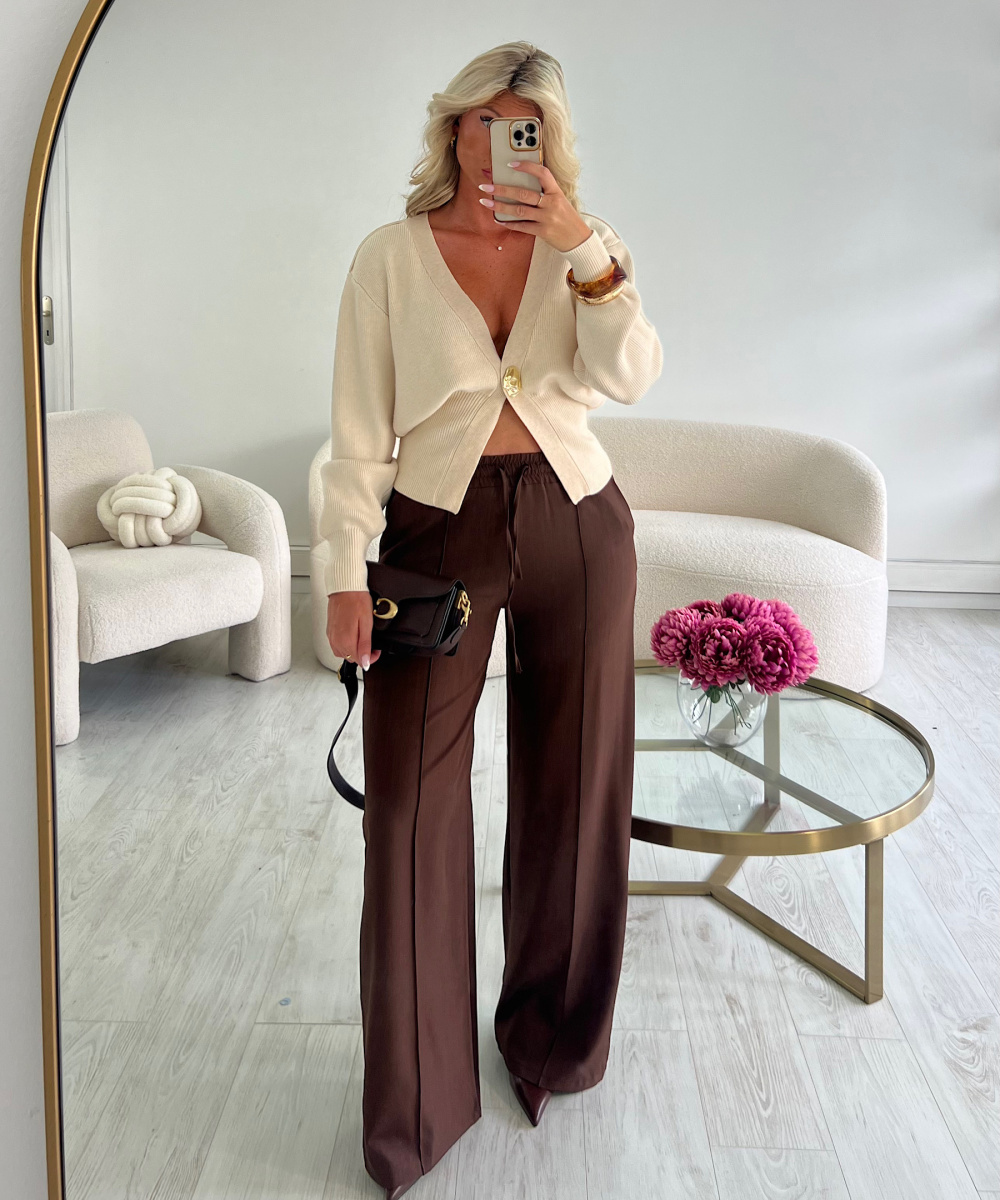 Chocolate stitched joggo pants