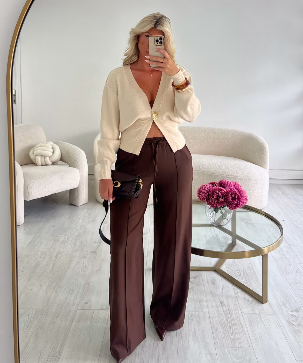 Pantalon joggo coutures chocolat- DRESS DESIREE