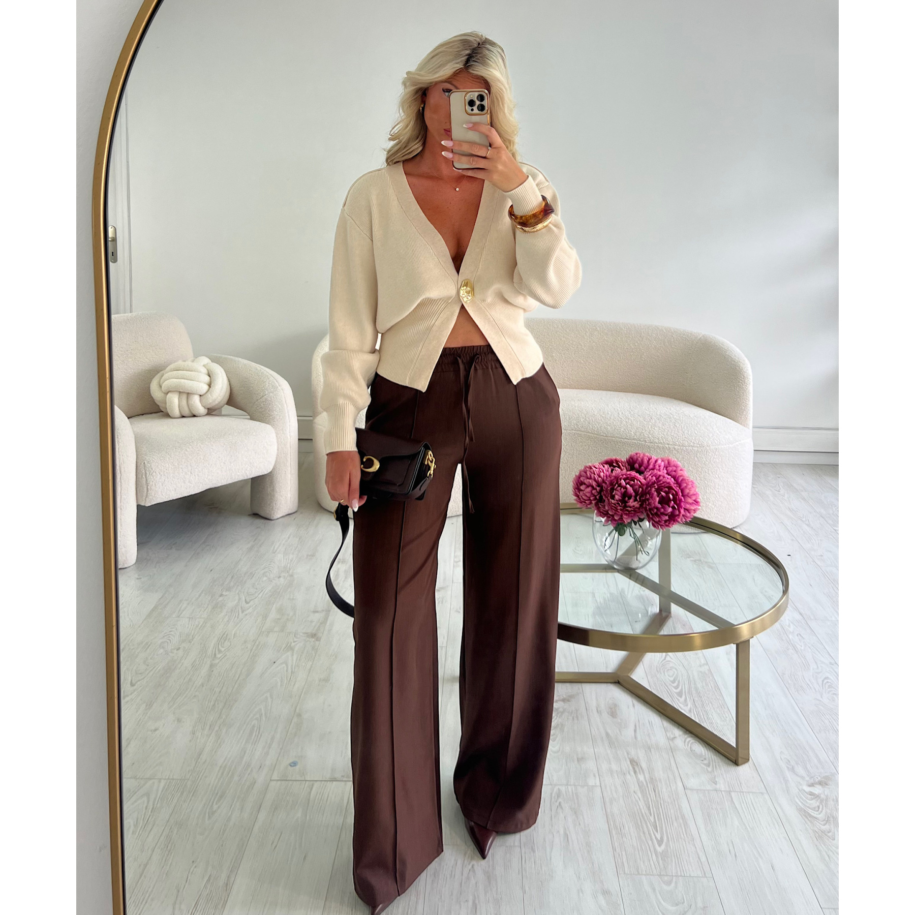 Chocolate stitched joggo pants