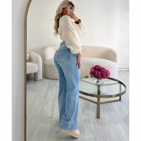 Jeans bleu clair standard wide leg - DRESS DESIREE