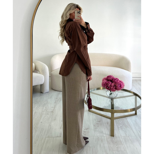 Brown fitted shirt - DRESS DESIREE