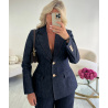 Blazer cintré denim brut détails dorés - DRESS DESIREE
