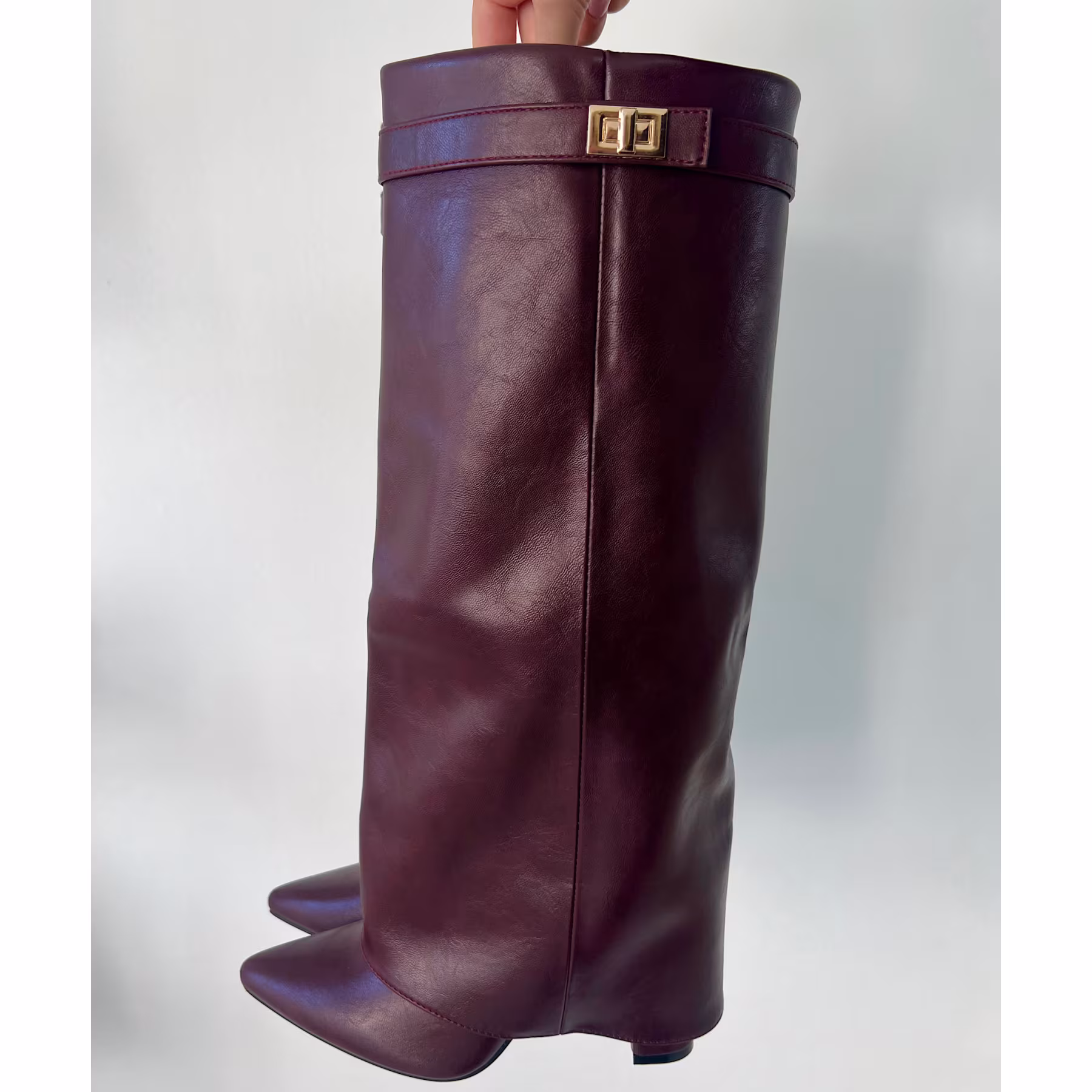 Bottes talons retroussé burgundy - DRESS DESIREE