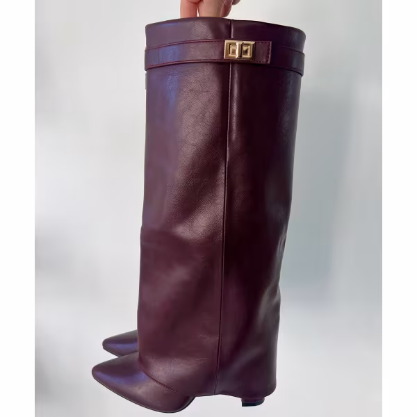 Bottes talons retroussé burgundy - DRESS DESIREE