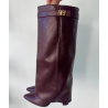 Bottes talons retroussé burgundy - DRESS DESIREE