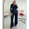 Blazer cintré denim brut détails dorés - DRESS DESIREE