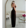 Pantalon pince extra extra long marron - DRESS DESIREE