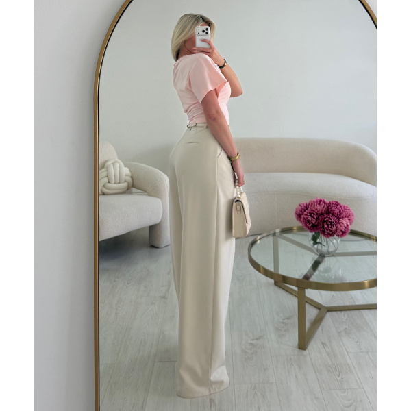 extra extra long creamy pleated trousers DRESS DESIREE