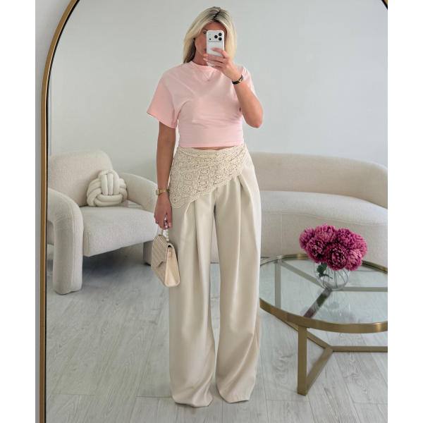 extra extra long creamy pleated trousers DRESS DESIREE