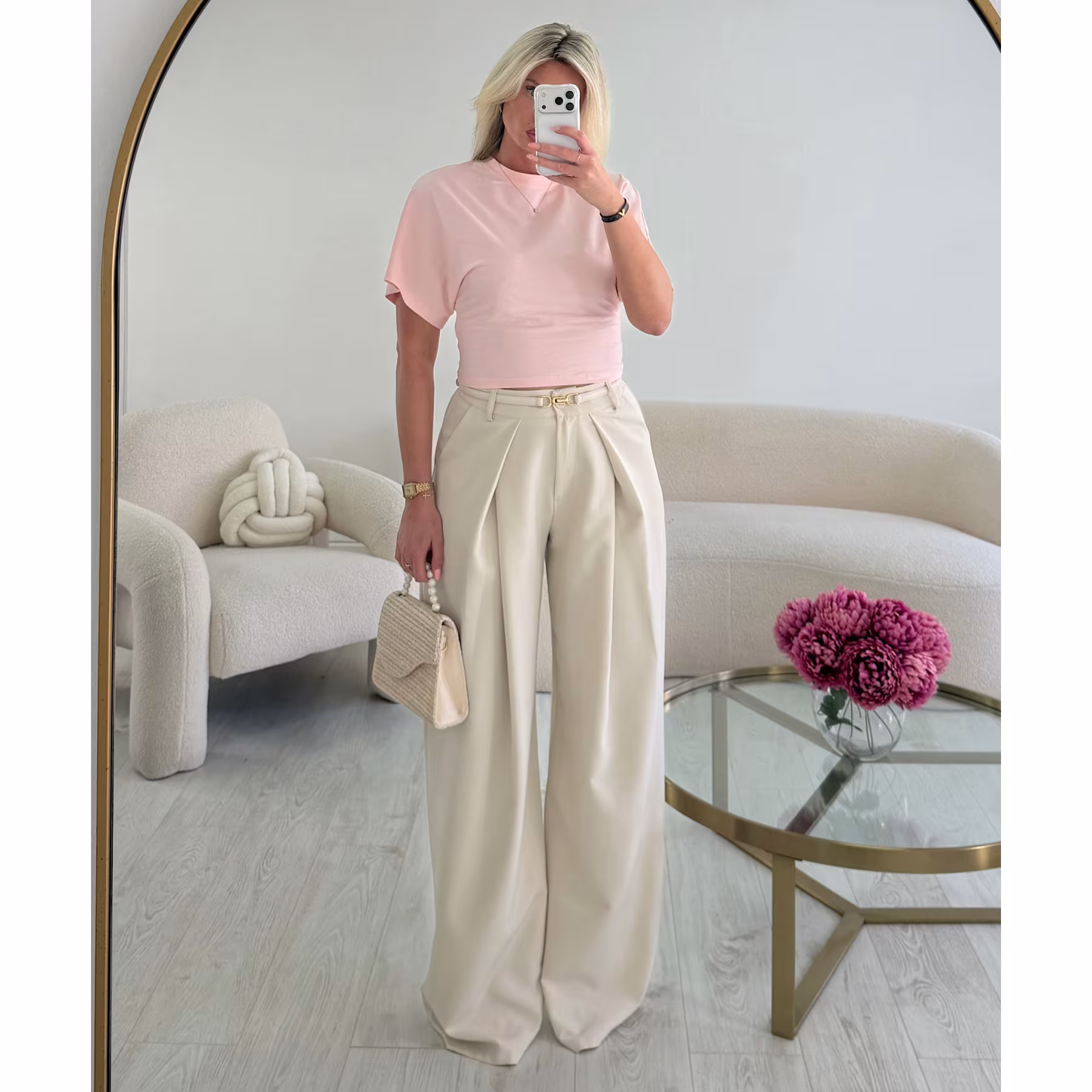 Pantalon pince extra extra long creamy - DRESS DESIREE