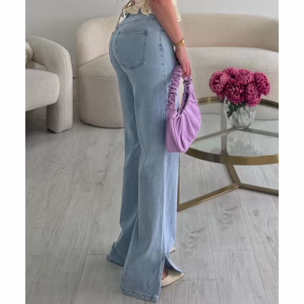 Jeans fente extra long bleu - DRESS DESIREE