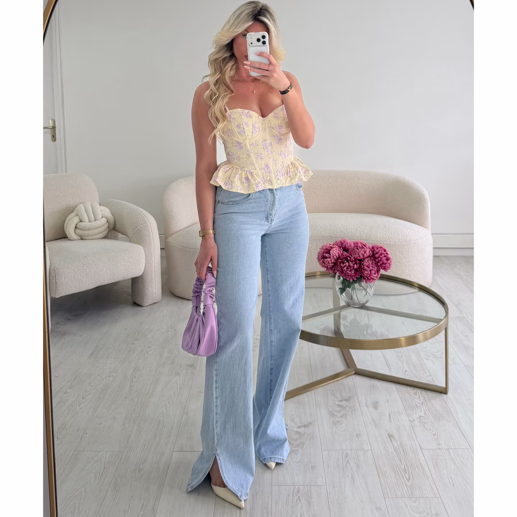 Jeans fente extra long bleu - DRESS DESIREE