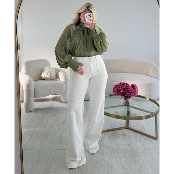 Jeans extra extra long poches blanc DRESS DESIREE