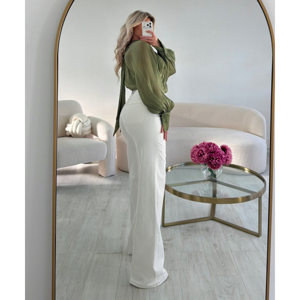 Jeans extra extra long poches blanc DRESS DESIREE