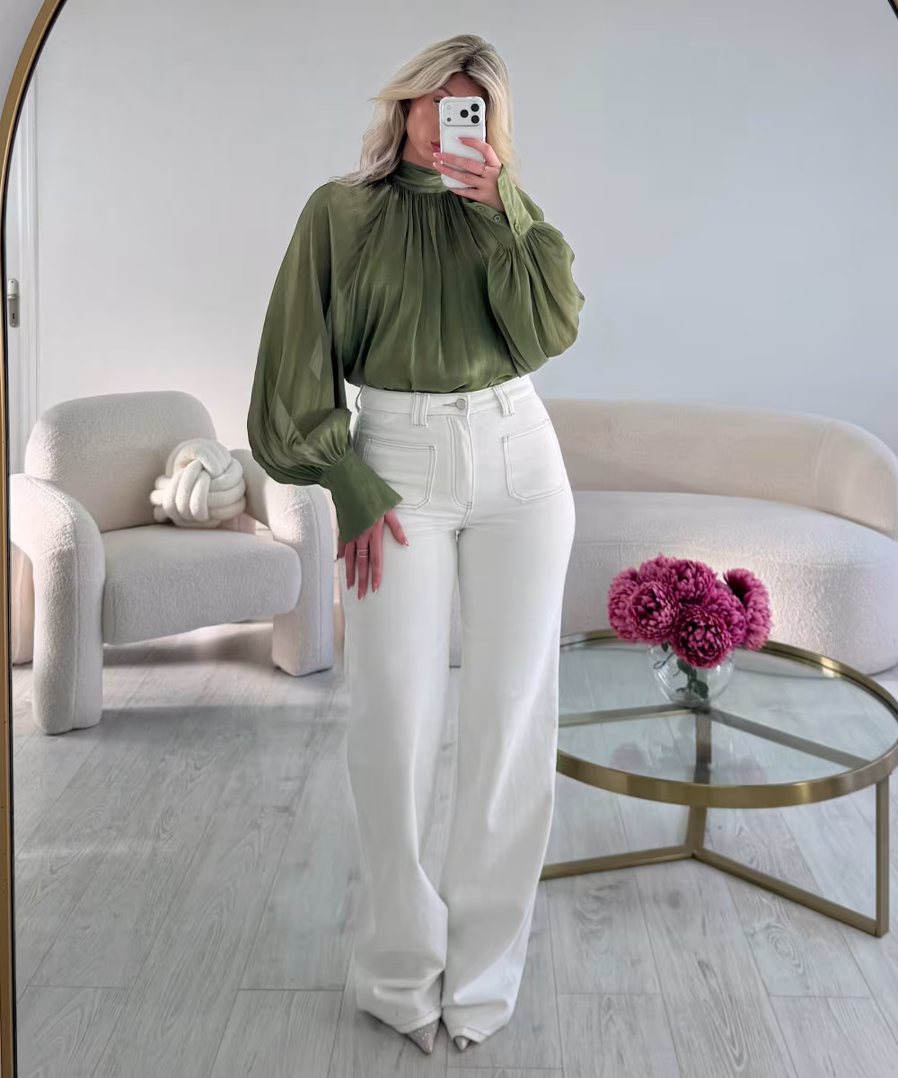 Jeans extra extra long poches blanc DRESS DESIREE