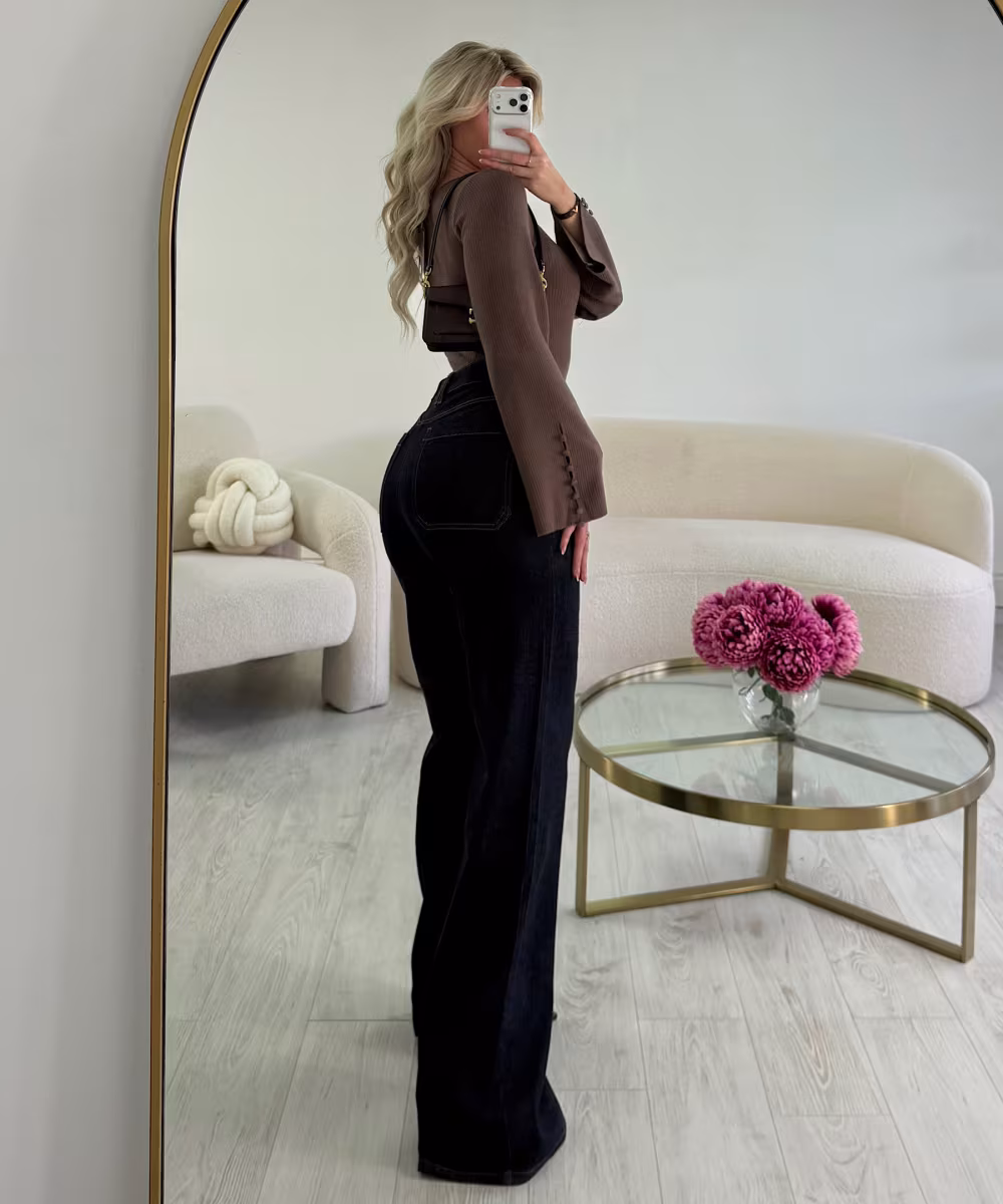 Jeans extra tall poches brut