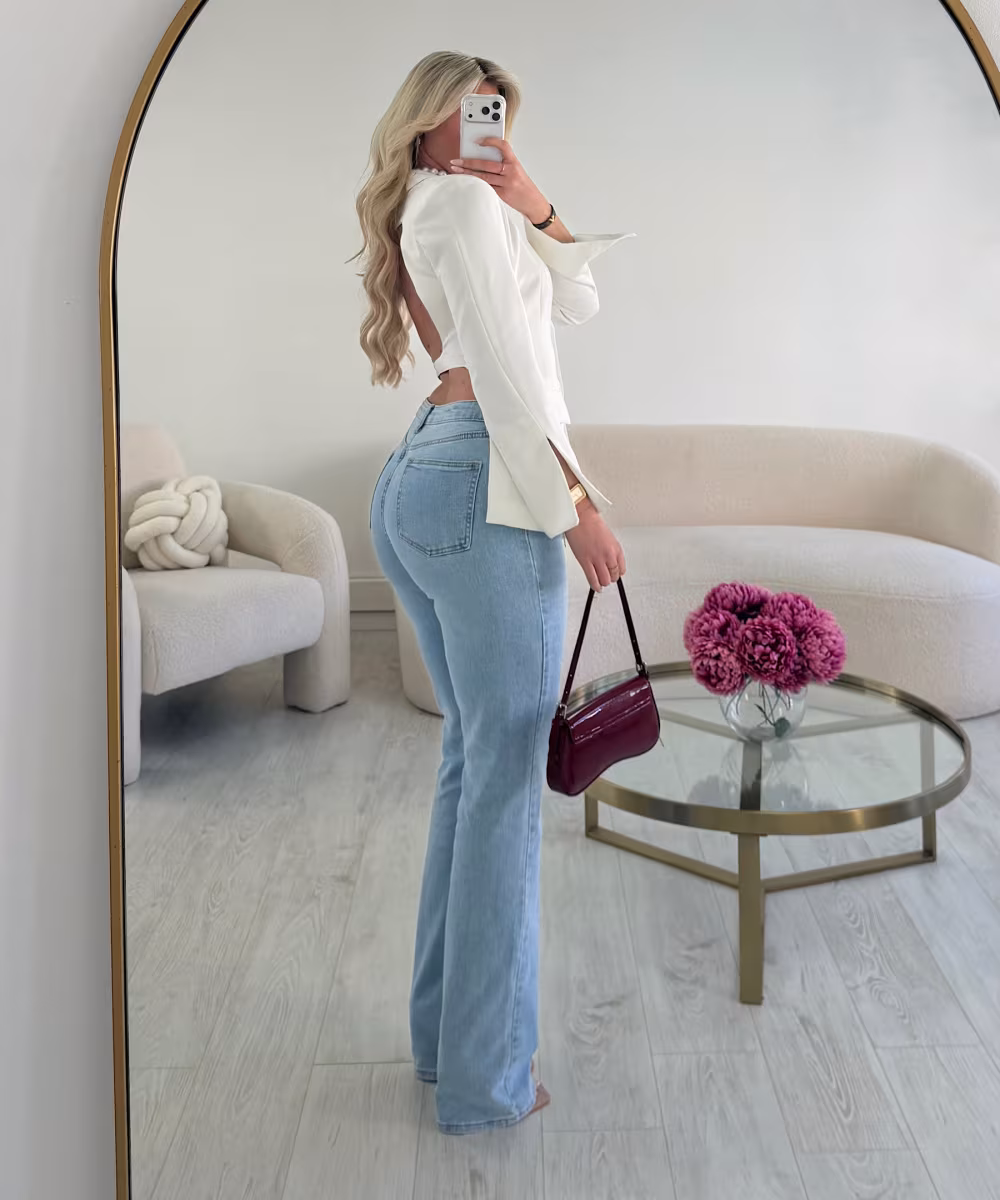 Jeans extra long droit bleu - DRESS DESIREE
