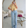 Extra long blue flared jeans- DRESS DESIREE