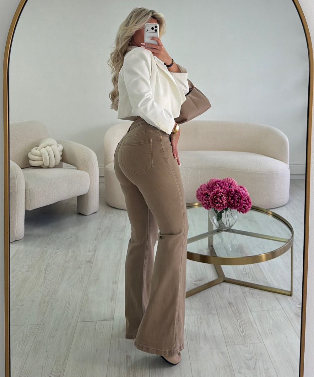 Taupe standard flare jeans