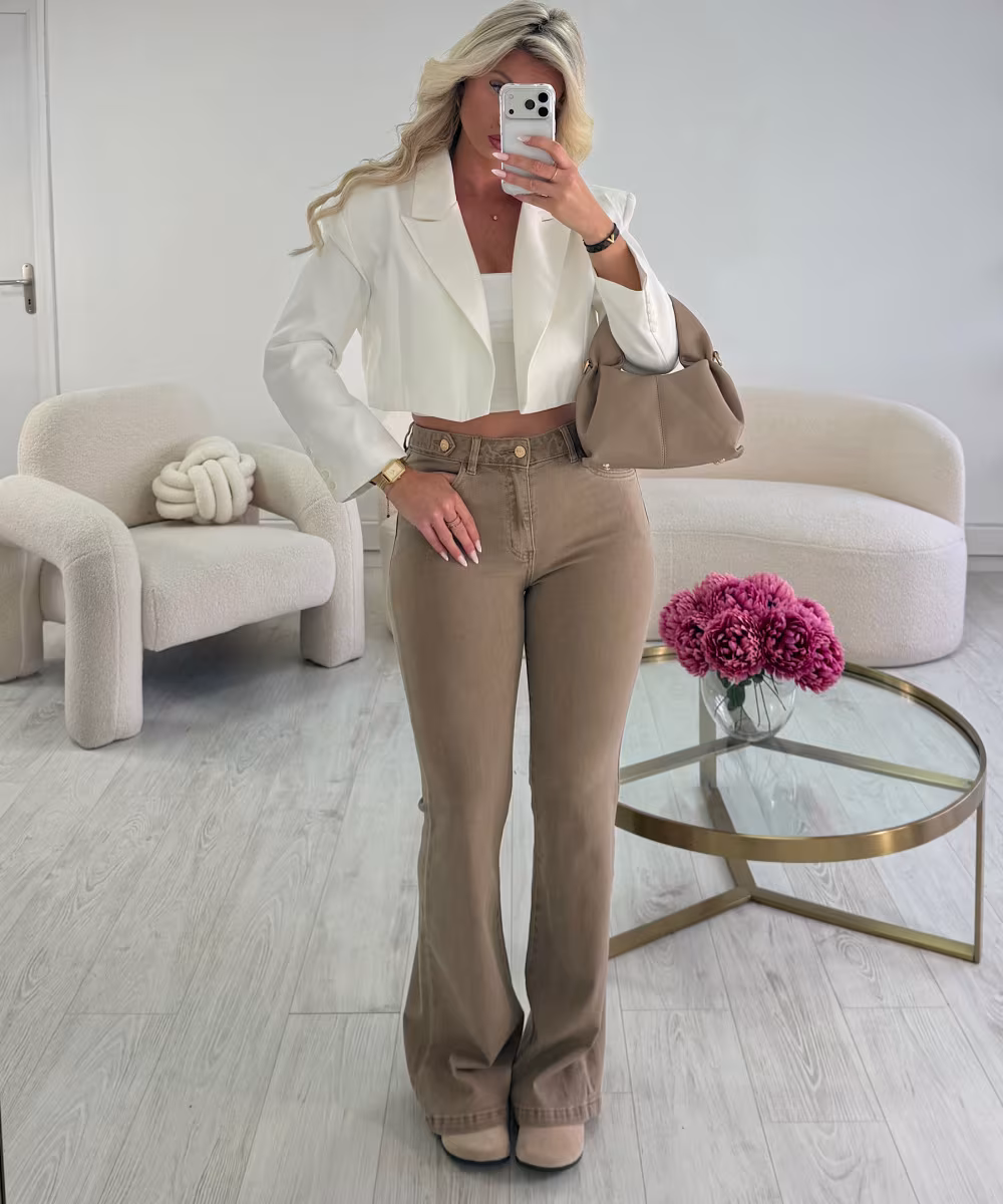 Jeans flare standard beige - DRESS DESIREE