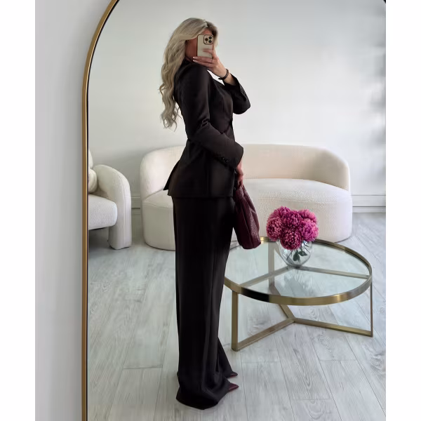Pantalon tall large chocolat  - DRESS DESIREE