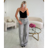 Grey ripped barrel-cut jeans with rolled-up hems - DRESS DESIREE