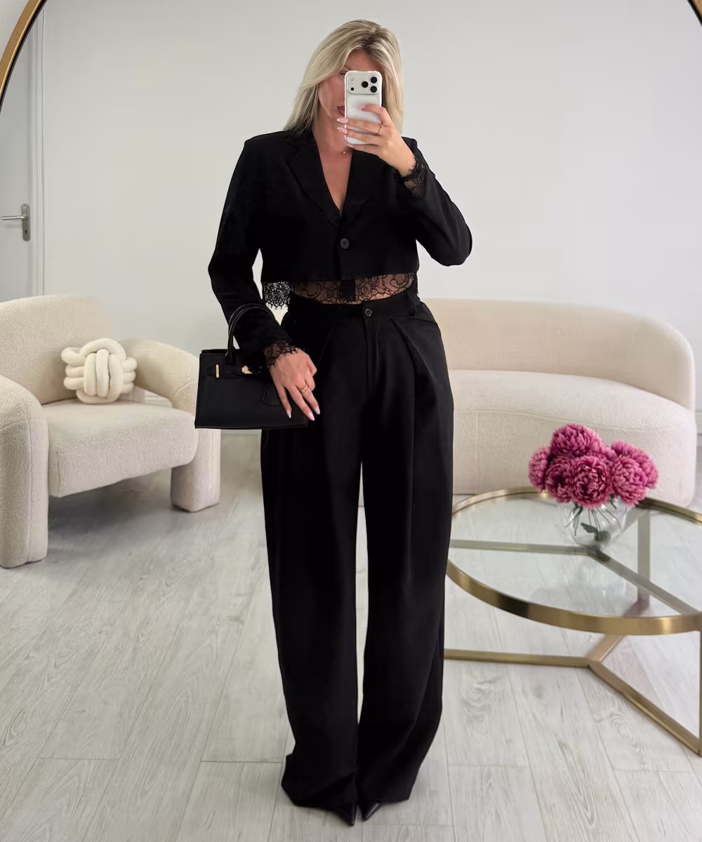Pantalon pince extra extra long noir - DRESS DESIREE