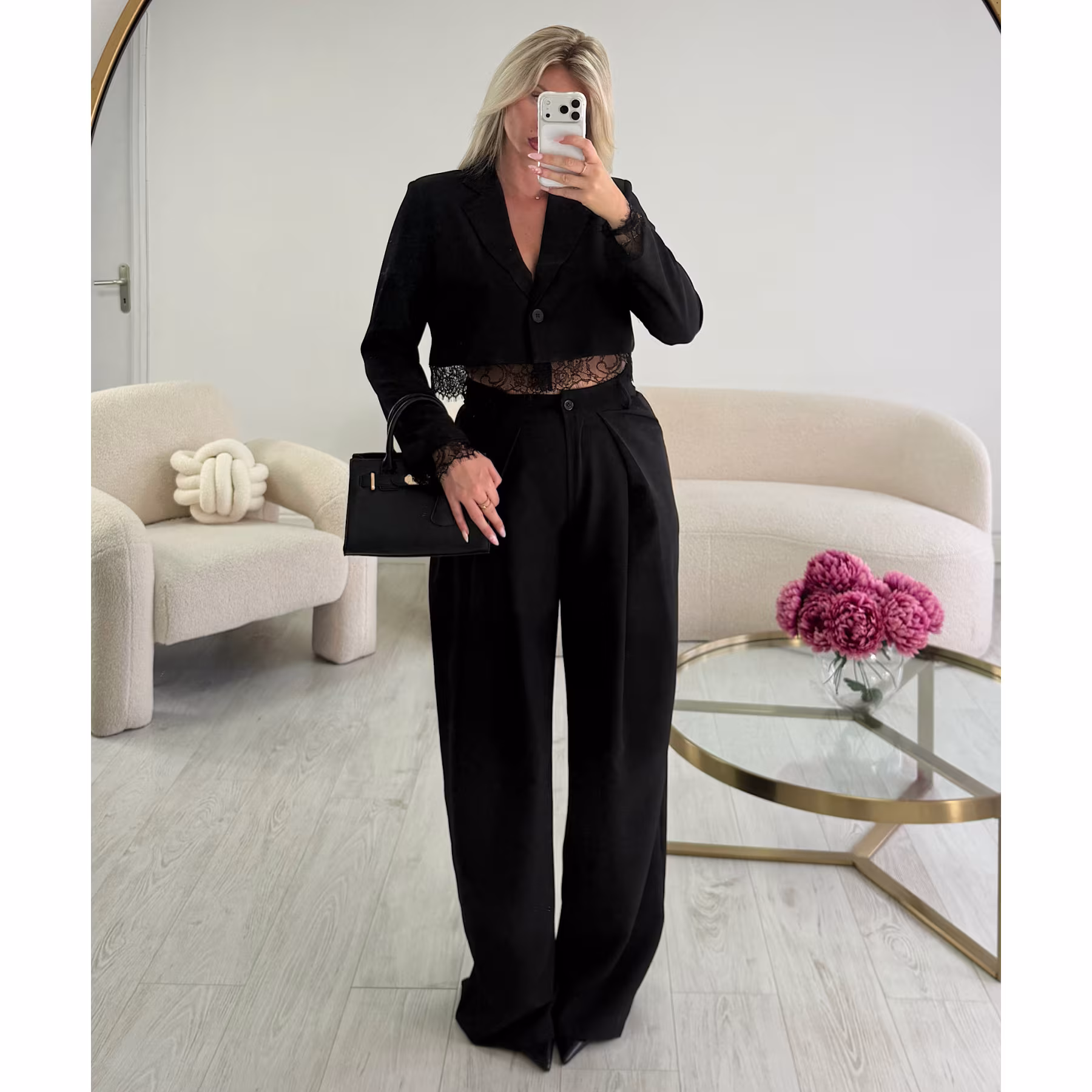 Pantalon pince extra extra long noir - DRESS DESIREE