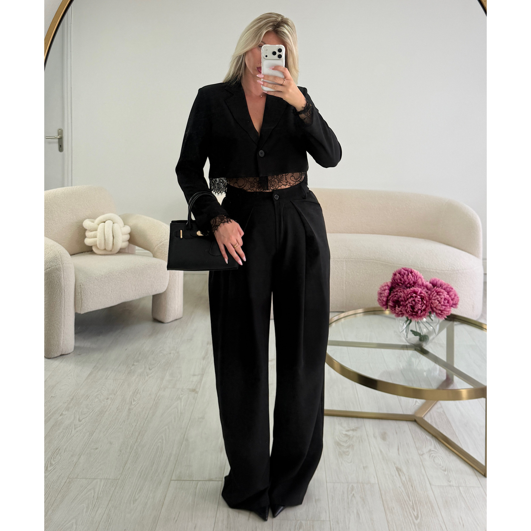 extra extra long black pleated trousers DRESS DESIREE
