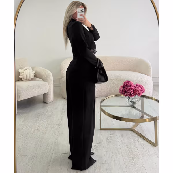 Pantalon pince extra extra long noir - DRESS DESIREE