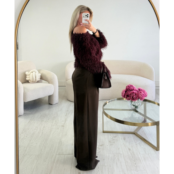 Pantalon pince extra extra long marron - DRESS DESIREE