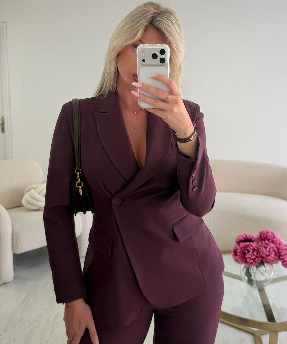 Pantalon tall large plum