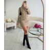 Taupe officer-style skirt and shorts set - DRESS DESIREE
