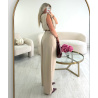 Ensemble pantalon croisé croisé beige - DRESS DESIREE