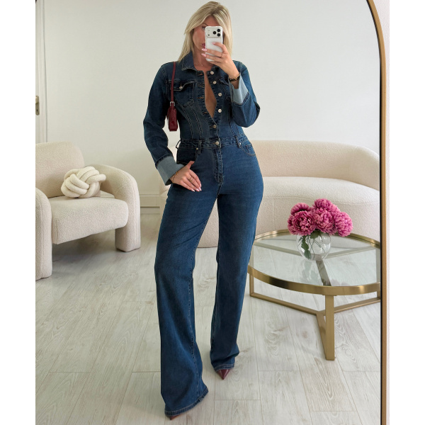 Blue tall jeans jumpsuit - DRESS DESIREE